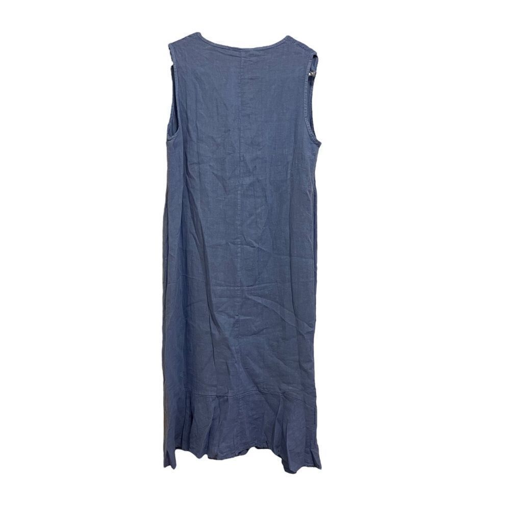 Relaxed V-Neck Midi Dress in Dusty Blue - Unbranded - Picture 2 of 8